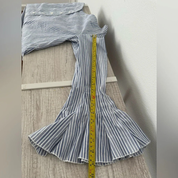 Free People March to the Beat Off the Shoulder Striped Top Bell Sleeves Sz XS - Picture 6 of 9